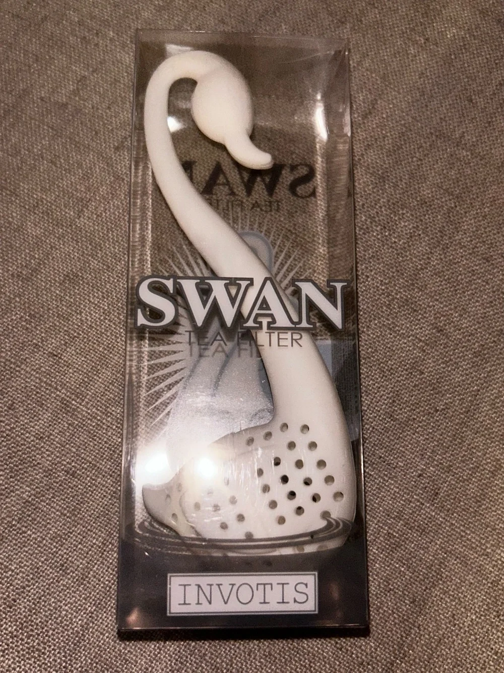 Brand New Invotis White Swan Shaped Silicone Tea Filter Infuser